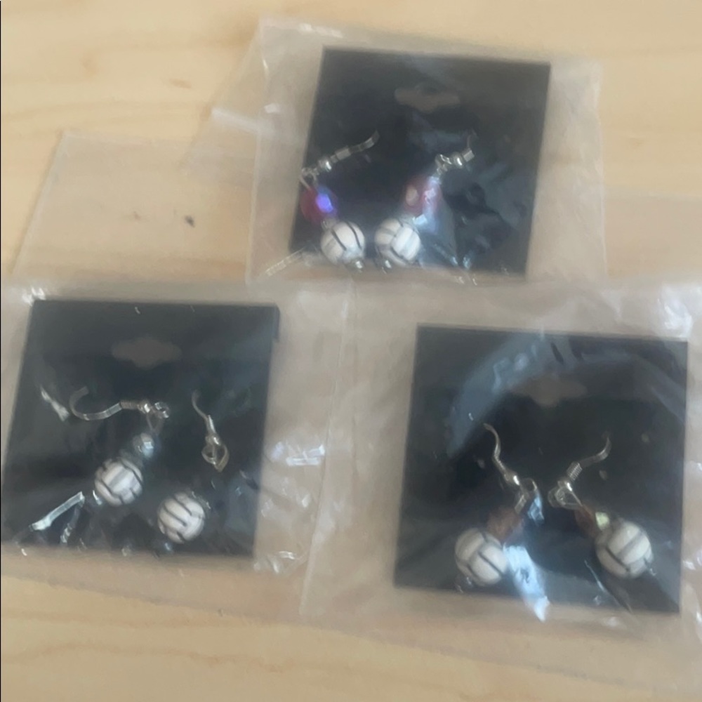Volleyball Earrings—Three Pairs/$10 each